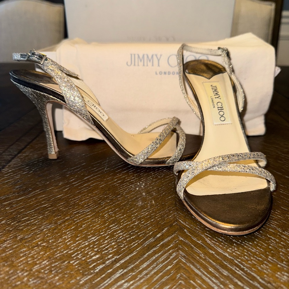 Jimmy Choo Gold Strappy Heels